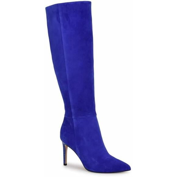 Nine West womens Richy knee high riding boots blue422  size 9.5 M suede   nwob - Picture 2 of 9